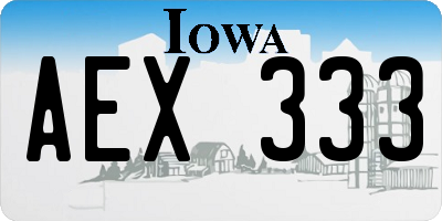 IA license plate AEX333