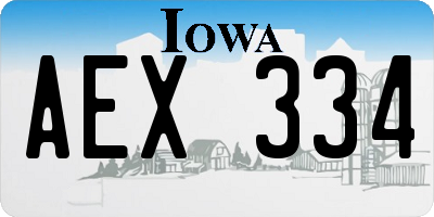 IA license plate AEX334