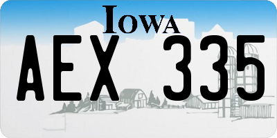 IA license plate AEX335