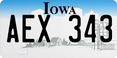 IA license plate AEX343