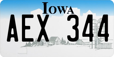 IA license plate AEX344