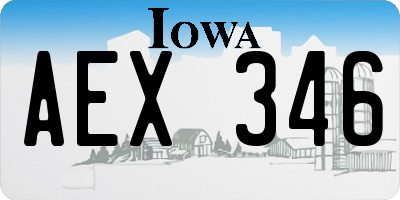 IA license plate AEX346