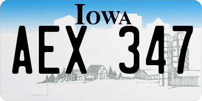 IA license plate AEX347