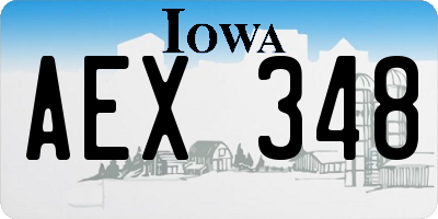 IA license plate AEX348