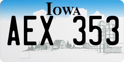 IA license plate AEX353
