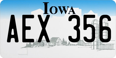 IA license plate AEX356