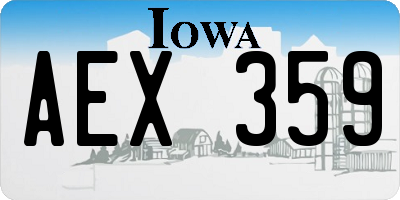 IA license plate AEX359