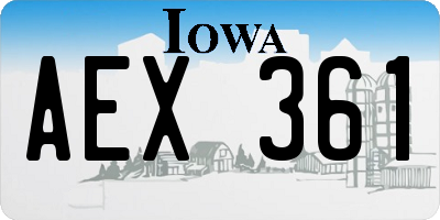 IA license plate AEX361