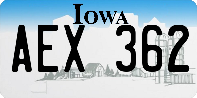IA license plate AEX362