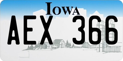 IA license plate AEX366