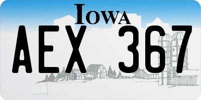 IA license plate AEX367