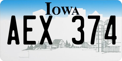 IA license plate AEX374