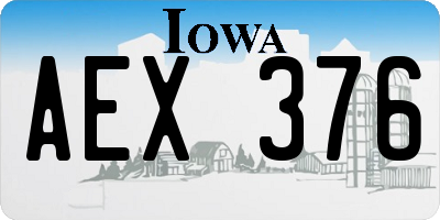 IA license plate AEX376