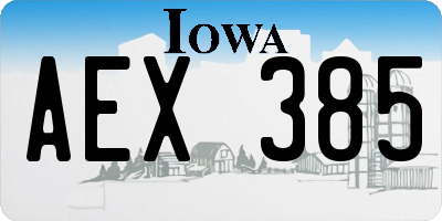 IA license plate AEX385