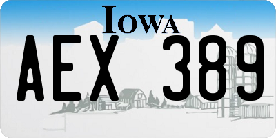 IA license plate AEX389