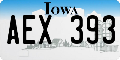 IA license plate AEX393