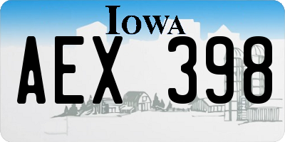 IA license plate AEX398