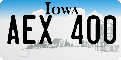 IA license plate AEX400