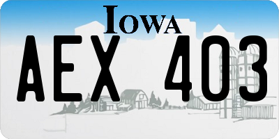 IA license plate AEX403