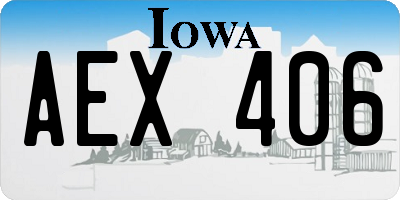 IA license plate AEX406