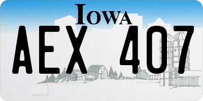 IA license plate AEX407