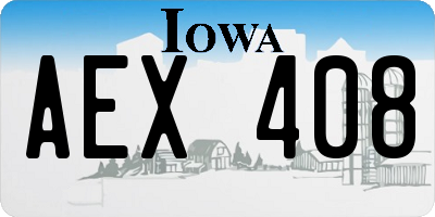 IA license plate AEX408