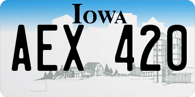IA license plate AEX420