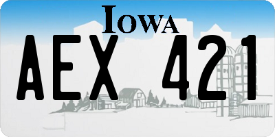 IA license plate AEX421