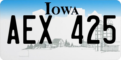 IA license plate AEX425