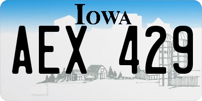 IA license plate AEX429