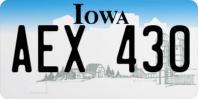 IA license plate AEX430