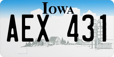 IA license plate AEX431