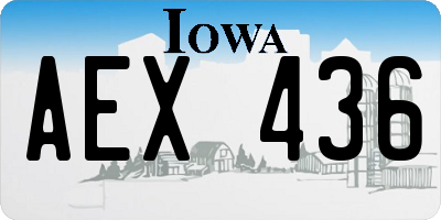 IA license plate AEX436