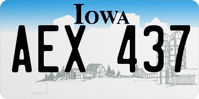 IA license plate AEX437