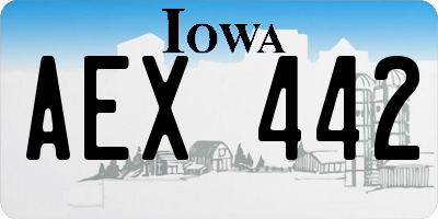 IA license plate AEX442
