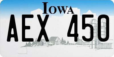 IA license plate AEX450