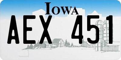 IA license plate AEX451
