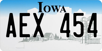 IA license plate AEX454