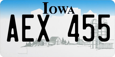 IA license plate AEX455