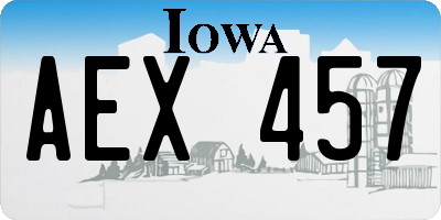 IA license plate AEX457