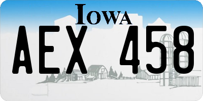 IA license plate AEX458