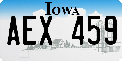 IA license plate AEX459