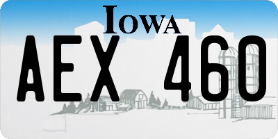 IA license plate AEX460