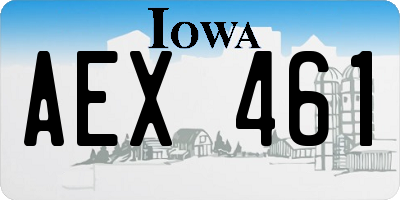 IA license plate AEX461