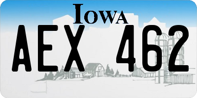 IA license plate AEX462