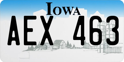 IA license plate AEX463