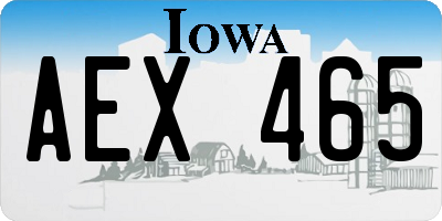 IA license plate AEX465