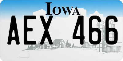 IA license plate AEX466