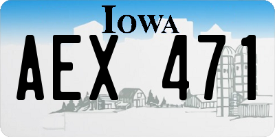 IA license plate AEX471