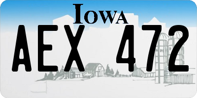 IA license plate AEX472